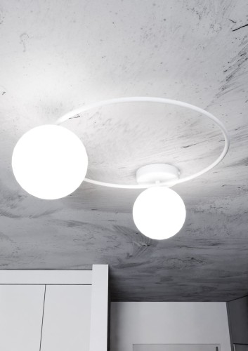Lampa sufitowa SOPRA 2 WHITE/OPAL