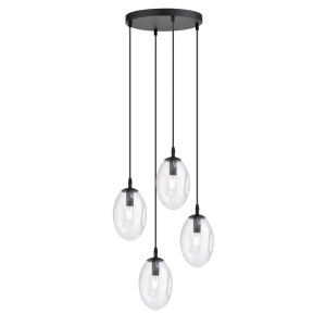 Lampa wisząca ASTRAL 4 BLACK/TRANSPARENT