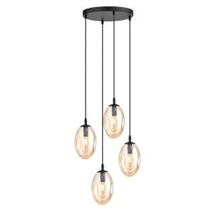 Lampa wisząca ASTRAL 4 BLACK/MIODOWY