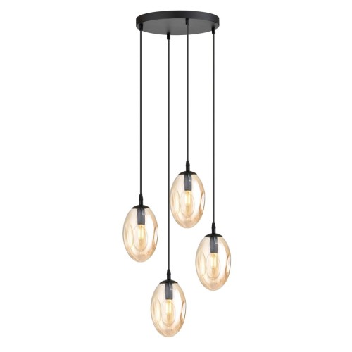 Lampa wisząca ASTRAL 4 BLACK/MIODOWY