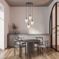 Lampa wisząca ASTRAL 4 BLACK/MIODOWY