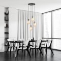 Lampa wisząca ASTRAL 4 BLACK/MIODOWY