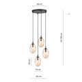 Lampa wisząca ASTRAL 4 BLACK/MIODOWY