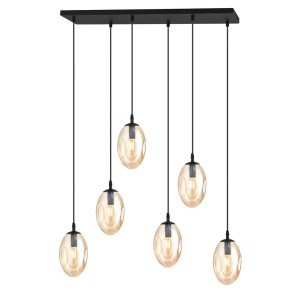Lampa wisząca ASTRAL 6 BLACK/MIODOWY