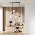 Lampa wisząca ASTRAL 6 BLACK/MIODOWY