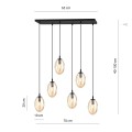 Lampa wisząca ASTRAL 6 BLACK/MIODOWY