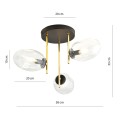 Lampa sufitowa ARGO 3 BLACK/TRANSPARENT