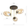 Lampa sufitowa ARGO 3 BLACK/MIODOWY