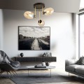 Lampa sufitowa ARGO 3 BLACK/MIODOWY