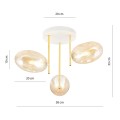 Lampa sufitowa ARGO 3 WHITE/MIODOWY