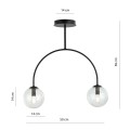 Lampa sufitowa ARCHI 2 BLACK/TRANSPARENT