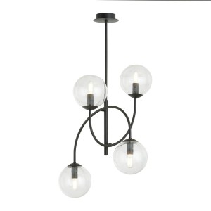 Lampa sufitowa ARCHI 4B BLACK/TRANSPARENT
