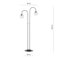 Lampa podłogowa ARCHI LP2 BLACK/TRANSPARENT