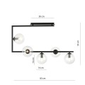 Lampa sufitowa SOMA 5 BLACK/TRANSPARENT