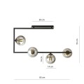 Lampa sufitowa SOMA 4 BLACK/GRAFIT