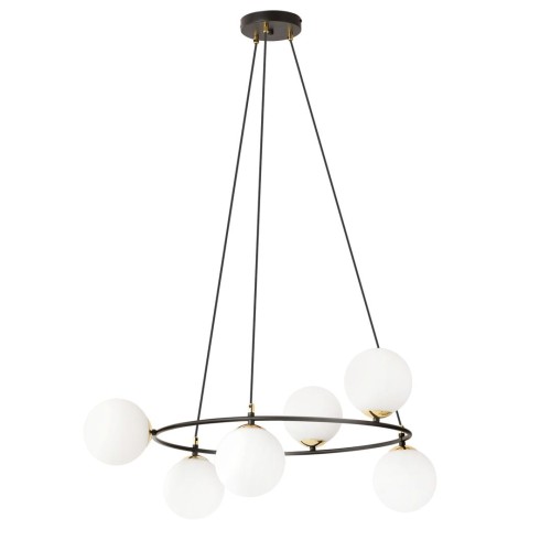 Lampa wisząca AZURA 6 BLACK/OPAL