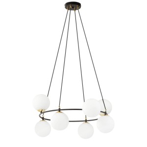 Lampa wisząca AZURA 8 BLACK/OPAL