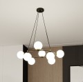 Lampa wisząca AZURA 8 BLACK/OPAL