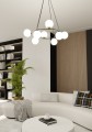 Lampa wisząca AZURA 8 BLACK/OPAL