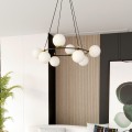 Lampa wisząca AZURA 8 BLACK/OPAL