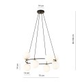Lampa wisząca AZURA 8 BLACK/OPAL