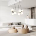 Lampa wisząca AZURA 8 BLACK/OPAL