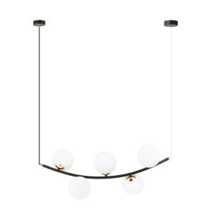 Lampa wisząca RITZ 5 BLACK/OPAL