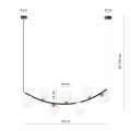 Lampa wisząca RITZ 7 BLACK/OPAL