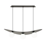 Lampa wisząca AURA 3 BLACK/OPAL