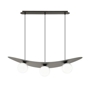 Lampa wisząca AURA 3 BLACK/OPAL