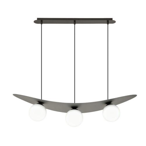 Lampa wisząca AURA 3 BLACK/OPAL