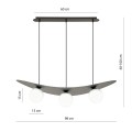 Lampa wisząca AURA 3 BLACK/OPAL