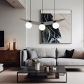 Lampa wisząca AURA 3 BLACK/OPAL