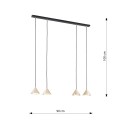 Lampa wisząca ELIT 4 BLACK/GOLD