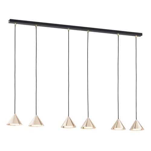 Lampa wisząca ELIT 6 BLACK/GOLD