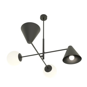 Lampa sufitowa nowoczesna HERMES 4 BLACK