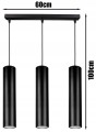 Lampa wisząca 3-punktowa TUBA BLACK #1028