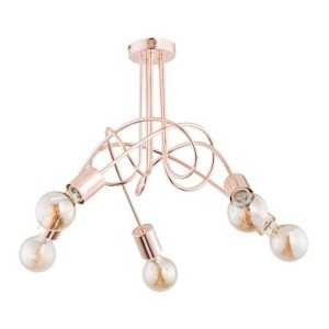 Lampa sufitowa 5-punktowa loftowa TANGO cooper/różowe złoto
