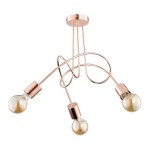Lampa sufitowa 3-punktowa loftowa TANGO cooper/różowe złoto