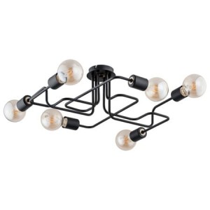 Lampa sufitowa 6-punktowa loftowa HOOK BLACK