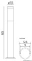 Lampa stojąca zewnętrzna Inox Black ST 022-650