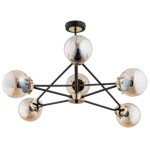 Lampa wisząca 6-punktowa SAGITO czarny/złoty