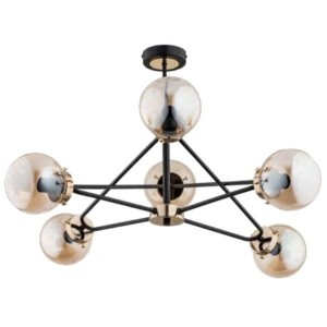 Lampa wisząca 6-punktowa SAGITO czarny/złoty