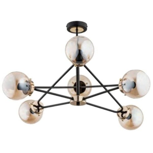 Lampa wisząca 6-punktowa SAGITO czarny/złoty