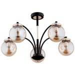 Lampa sufitowa 5-punktowa VIOLA KULA złoty/czarny