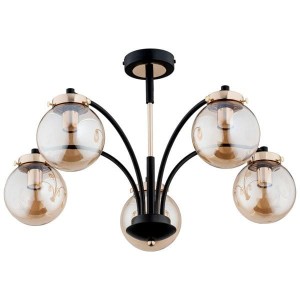 Lampa sufitowa 5-punktowa VIOLA KULA złoty/czarny