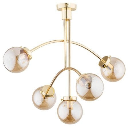 Lampa wisząca 5-punktowy LUSCO ZŁOTY GOLD