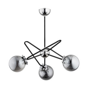 Lampa wisząca 3-punktowa SAGITO CHROM/czarny