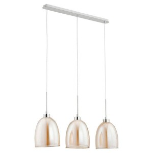 Lampa wisząca 3-punktowa RONDA bursztynowy/chrom