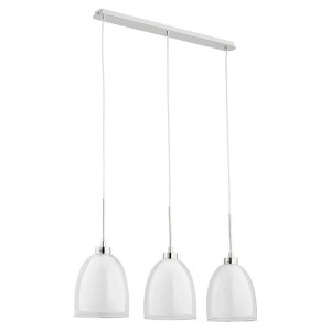Lampa wisząca 3-punktowa RONDA biały/transparentny